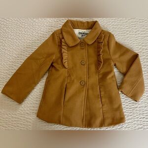 Toddler Knee Length Ruffle Pea Coat